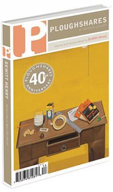 A journal cover: painted image of a wooden desk with office supplies sitting on top